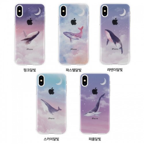 달빛 고래 투명 젤리 케이스 갤럭시 (갤럭시 아이폰 LG 140기종), , 코지, 