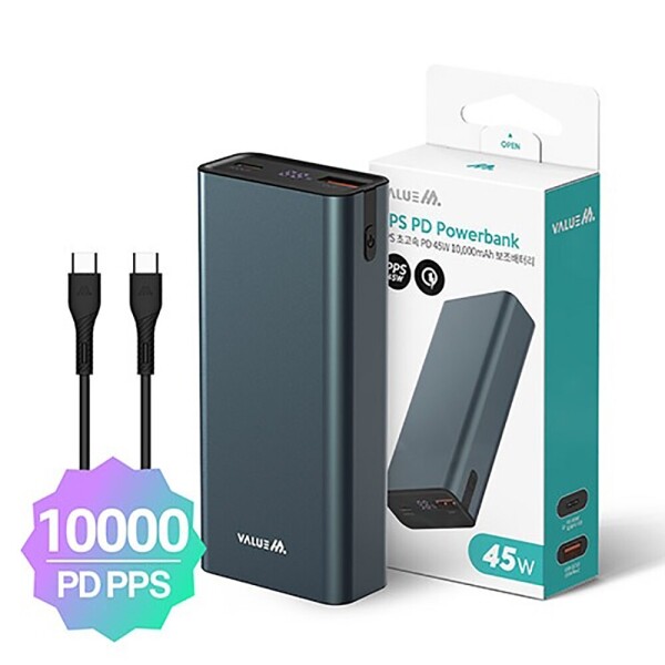 초고속 메탈 PD 45W PPS 보조배터리 10000mAh(C to C 60W 0.2M 케이블포함), 2만원이상 무료배송, 사은품증정, 당일발송, 스피디, 